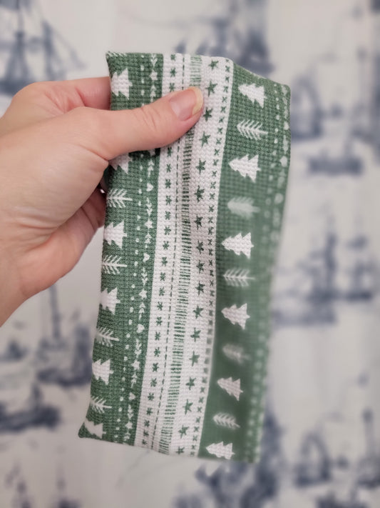 Green Christmas Sweater Twist Headband