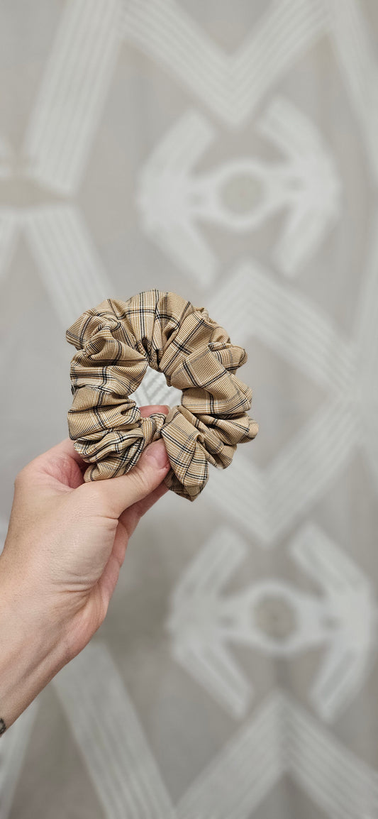 Neutral Plaid Scrunchie