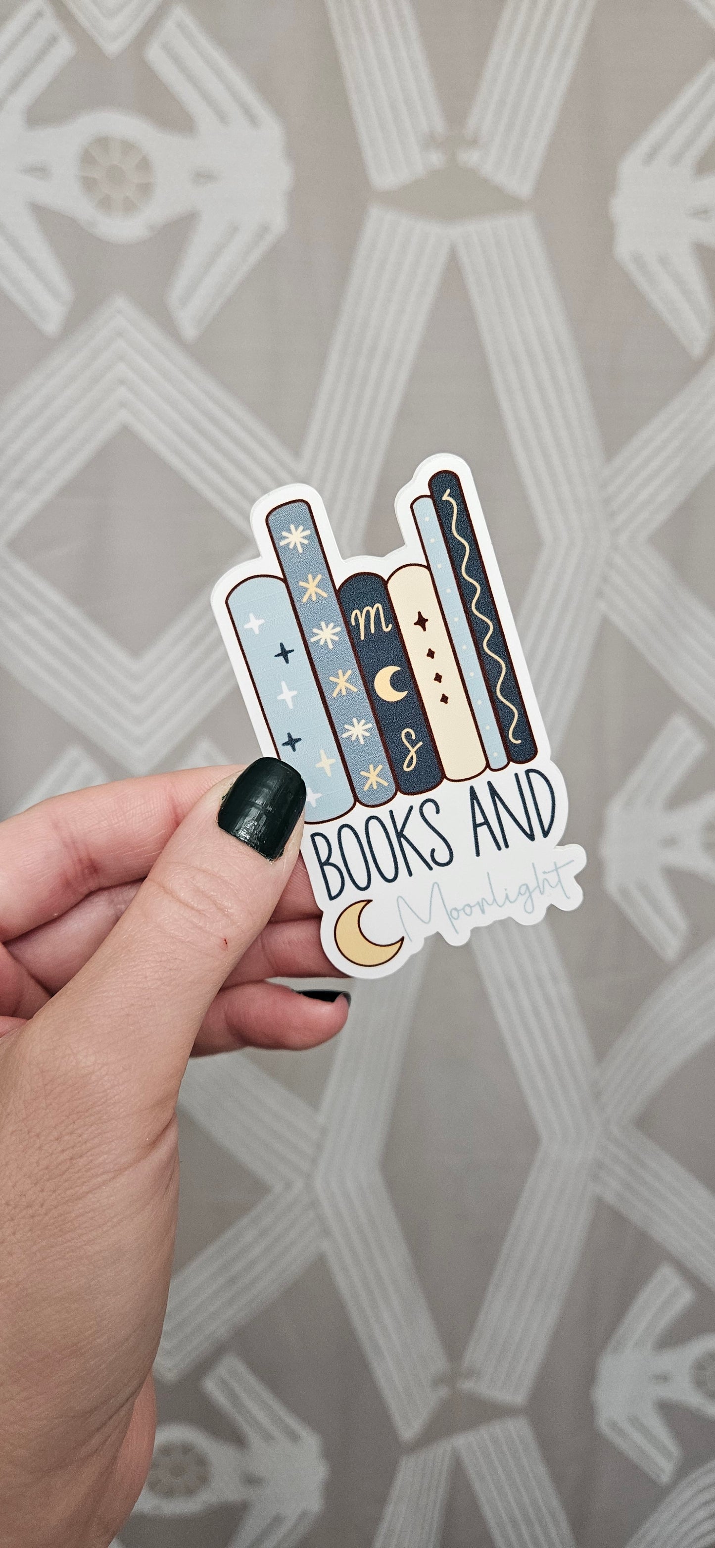 Books and Moonlight Sticker