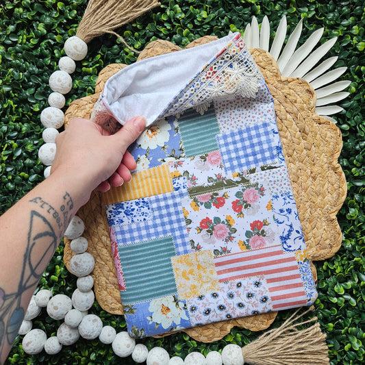 Vintage Patchwork and Lace Book Sleeve