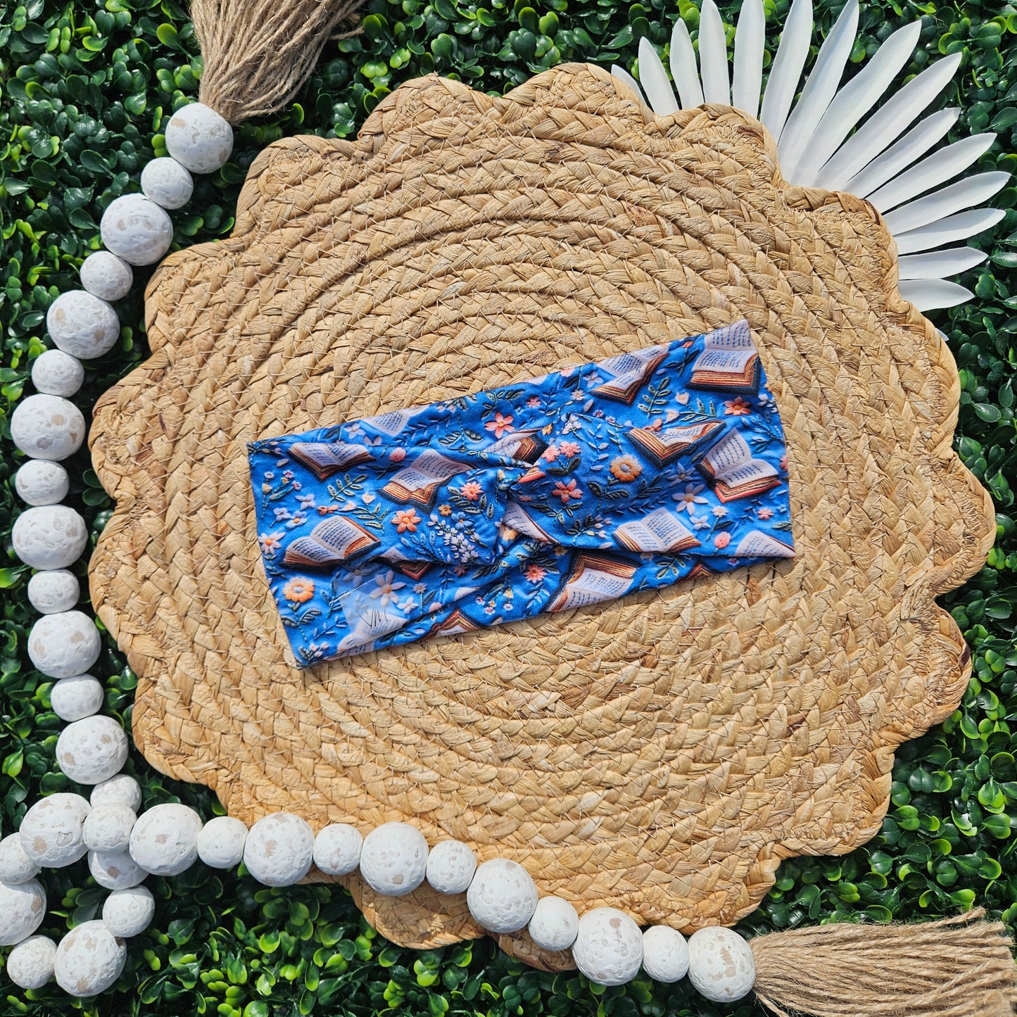 Floral Books Twist Headband