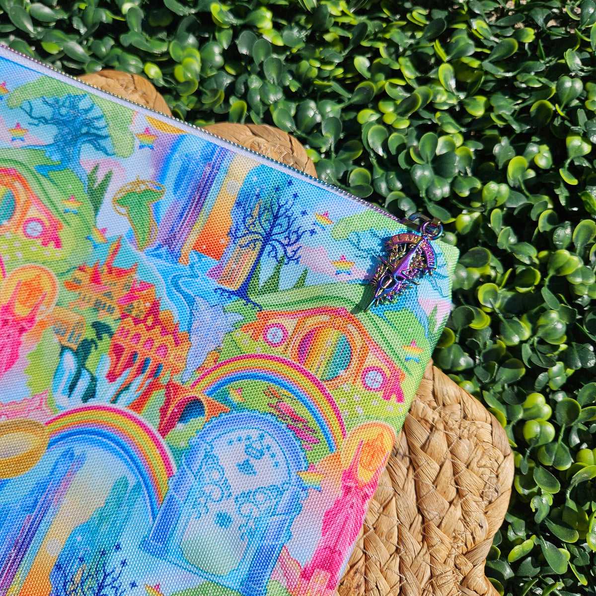 90s Rainbow Middle Earth - Zippered Book Sleeve