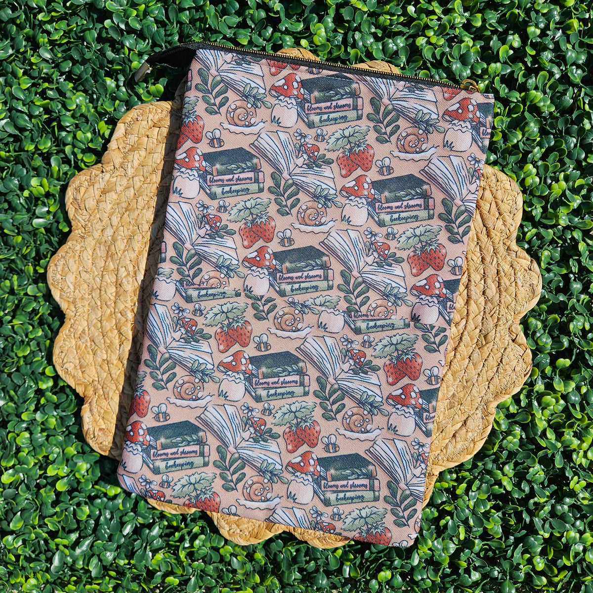 Cottegecore Books - Zippered Book Sleeve