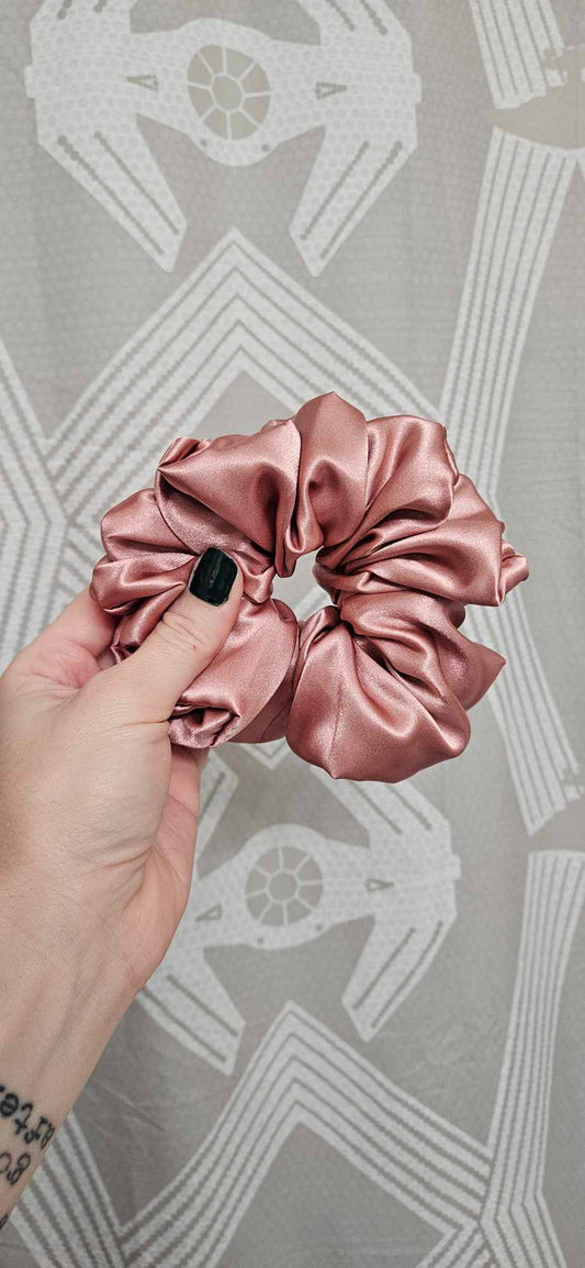 Pink Satin Scrunchie