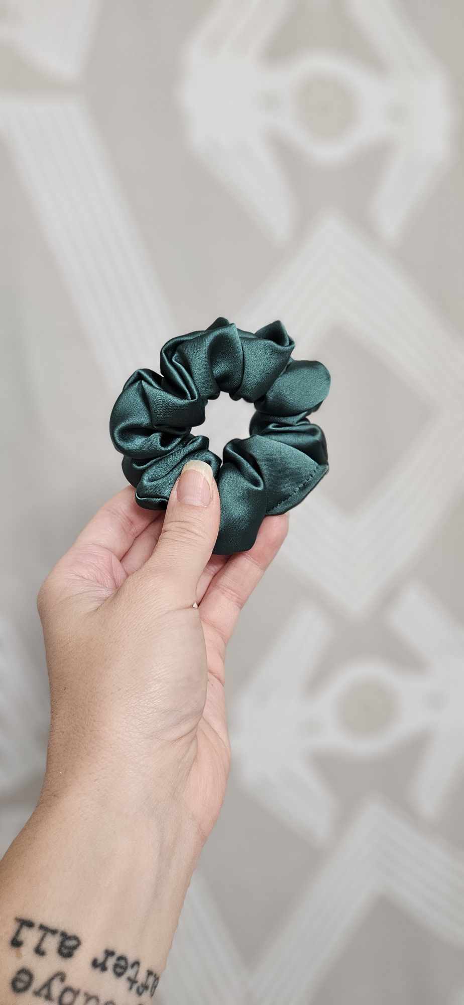 Emerald Satin Scrunchie