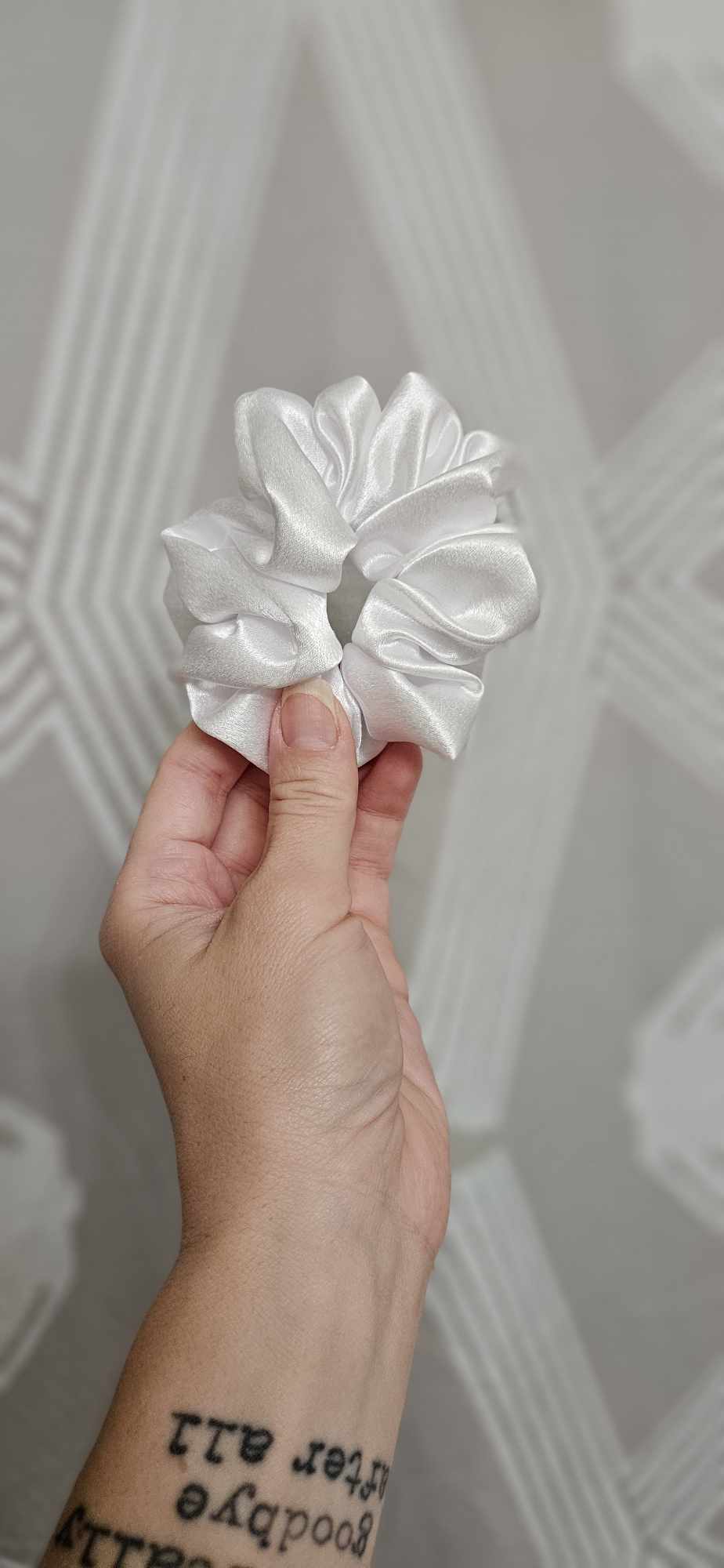 White Satin Scrunchie