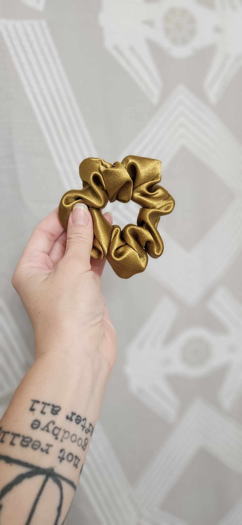 Golden Satin Scrunchie