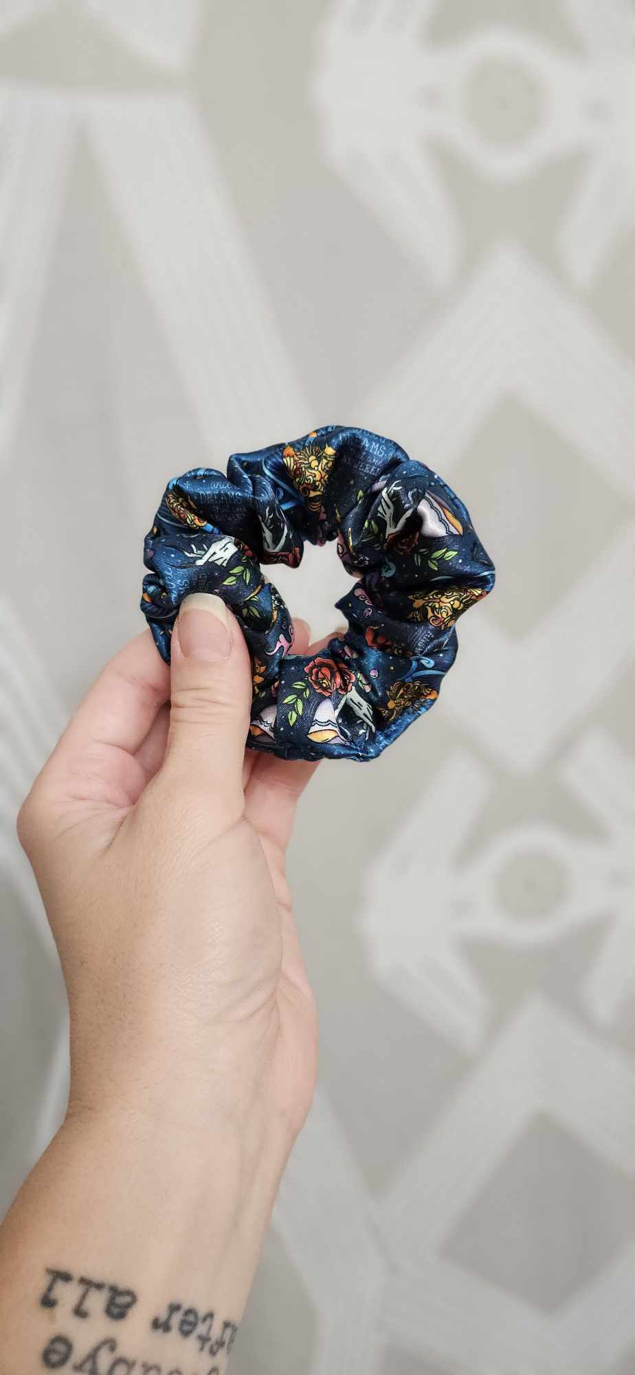 Fae Book Satin Scrunchie