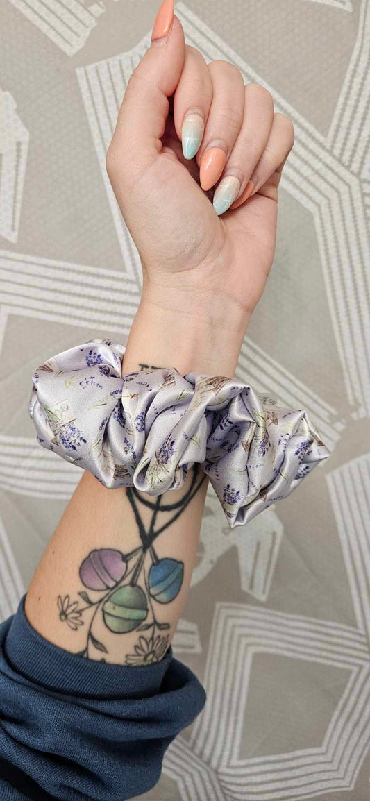Lavender Romance Satin Scrunchie