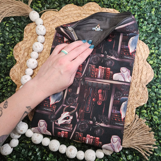Dark Romance Bookshelf Zippered Book Sleeve