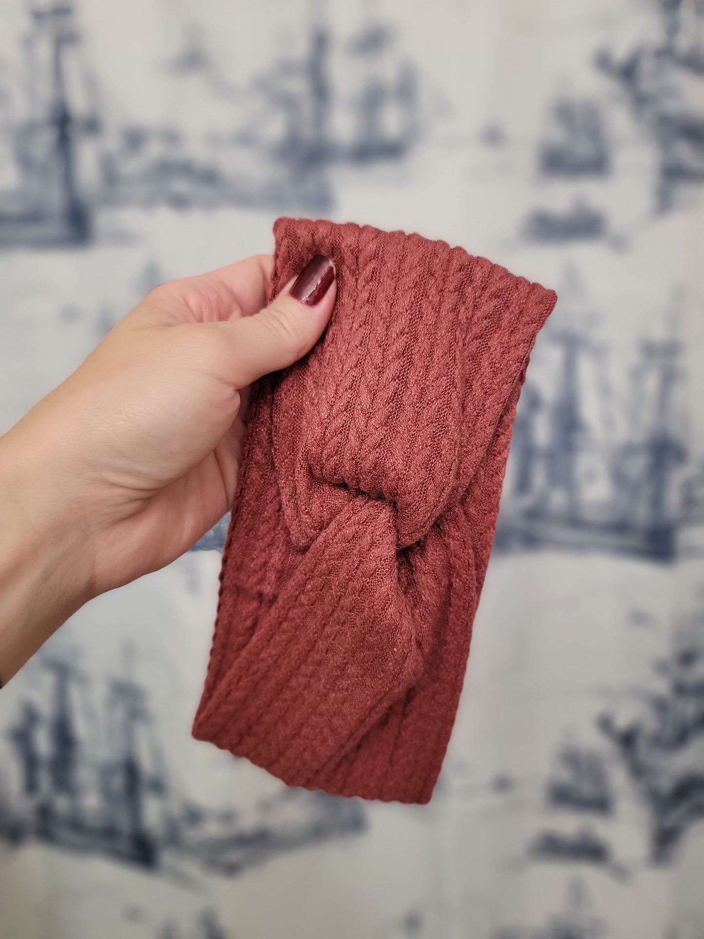 Pink Sweater Twist Headband