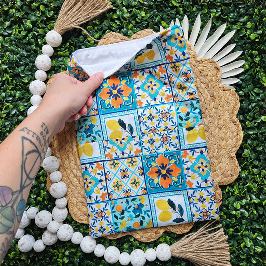 Citrus Tiles Quilted Book Sleeve