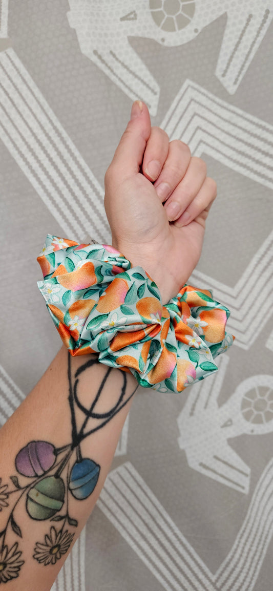 Georgia Peach Satin Scrunchie