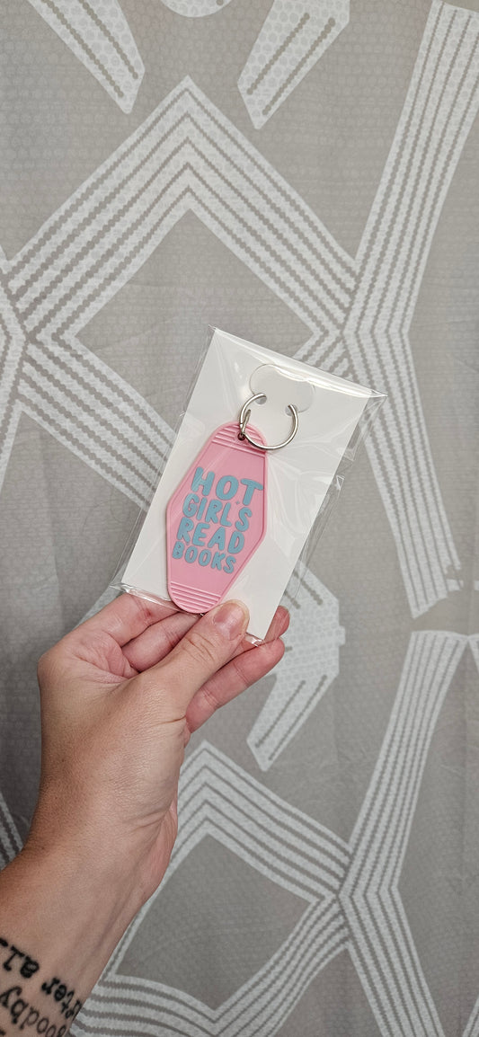 Hot Girls Read Books - Motel Keychain