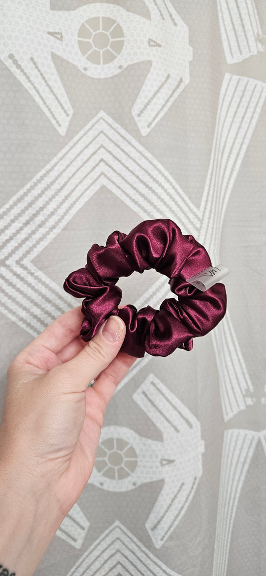 Aubergine Satin Scrunchie