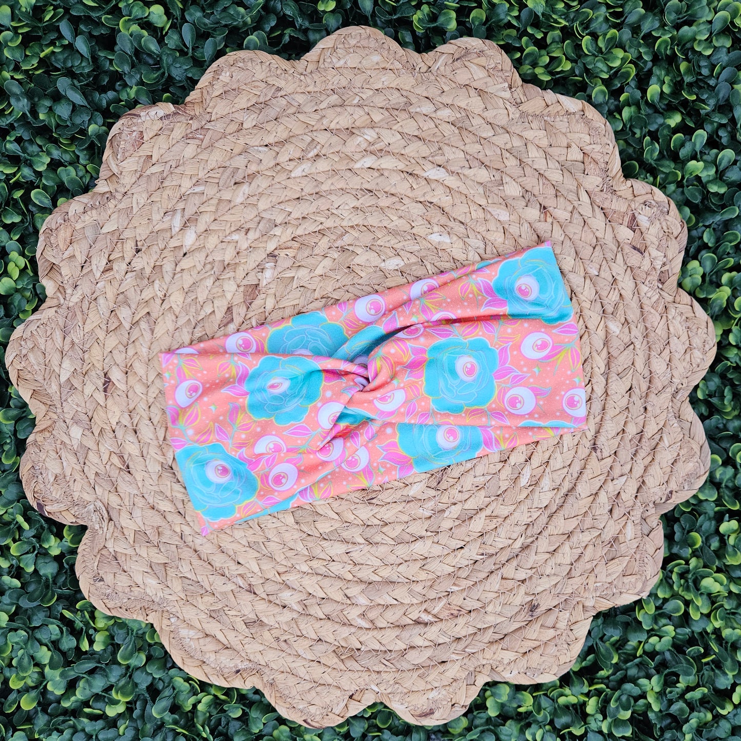 All Seeing Flowers Twist Headband