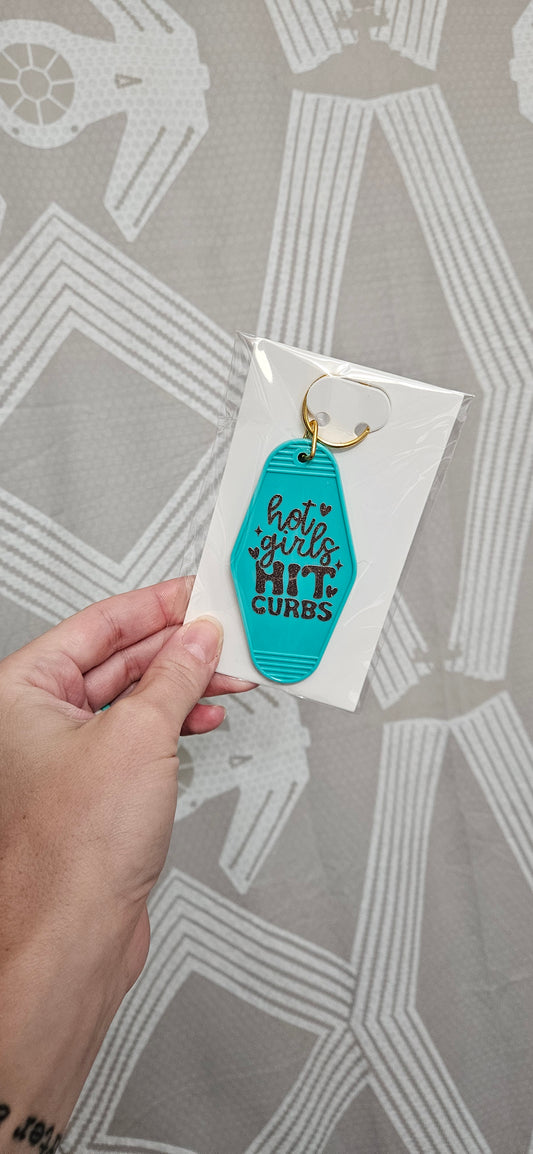 Hot Girls Hit Curbs - Motel Keychain