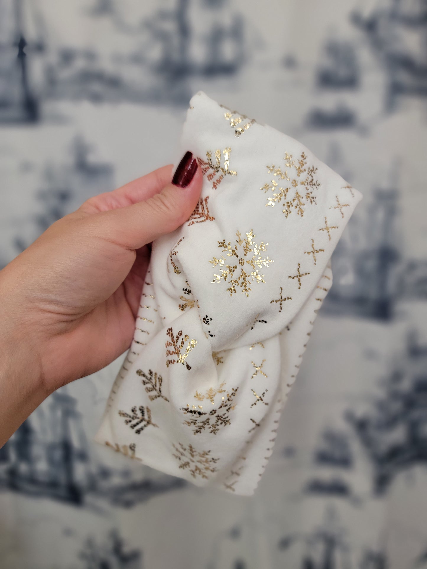 Golden Snowflakes Twist Headband