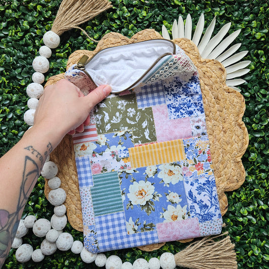 Zippered - Patchwork and Lace Book Sleeve