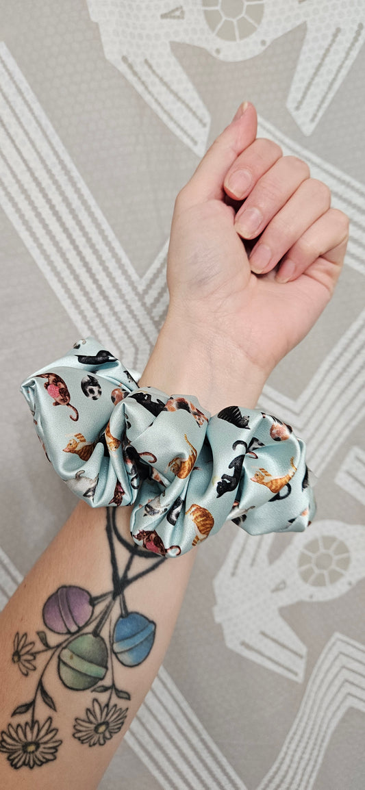 Cat Lover Satin Scrunchie
