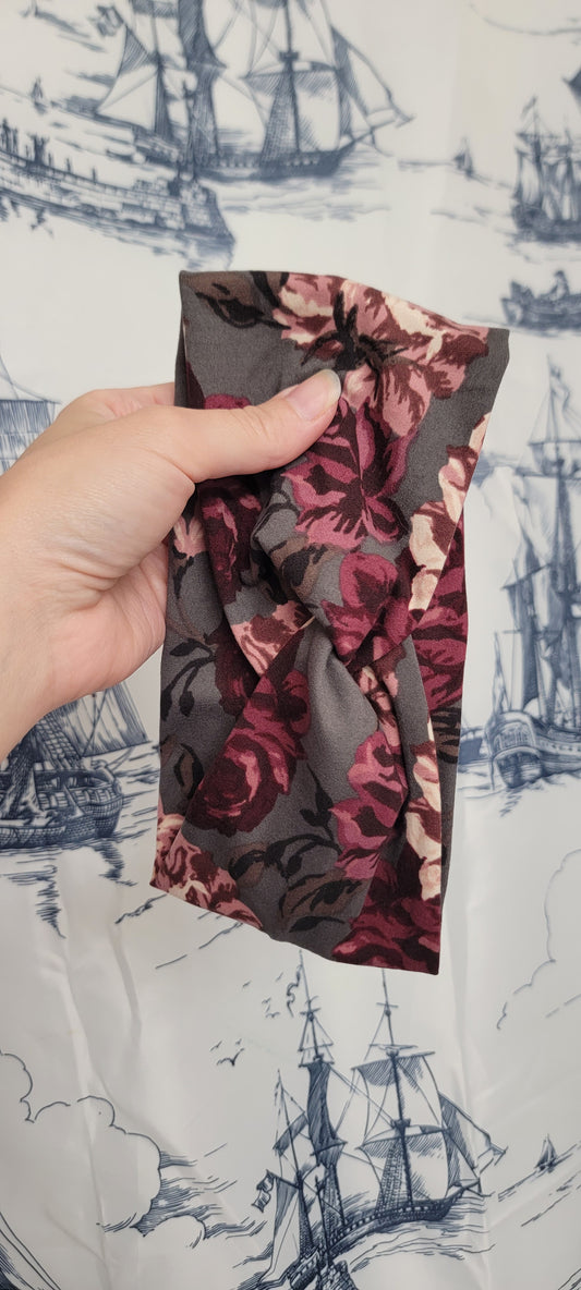 Large Roses Twist Headband