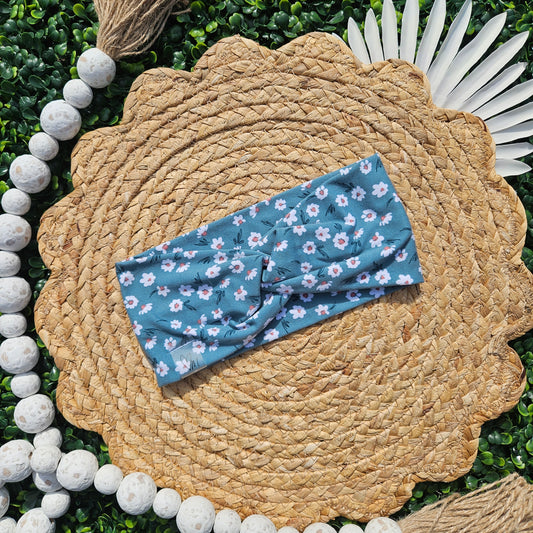 Green Daisy Twist Headband