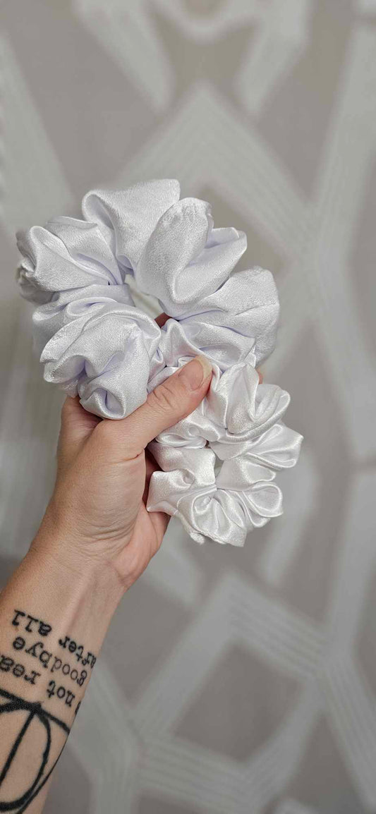 White Satin Scrunchie