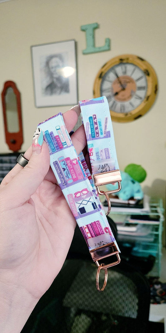 Teal Book-ish Keyfob Wristlet