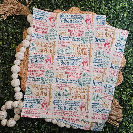 Pick Your Finish: Fae Book Quotes Book Sleeve