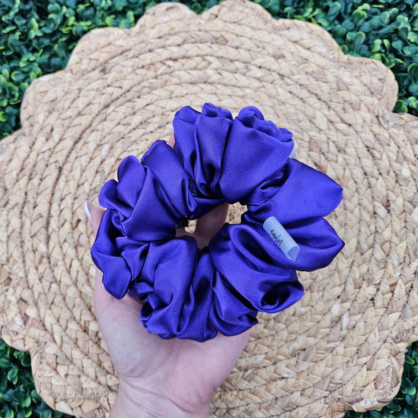 Deep Purple Satin Scrunchie