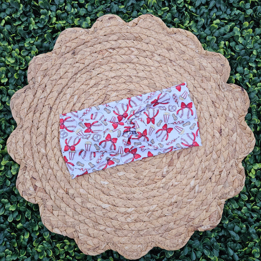 Baseball Bows Twist Headband
