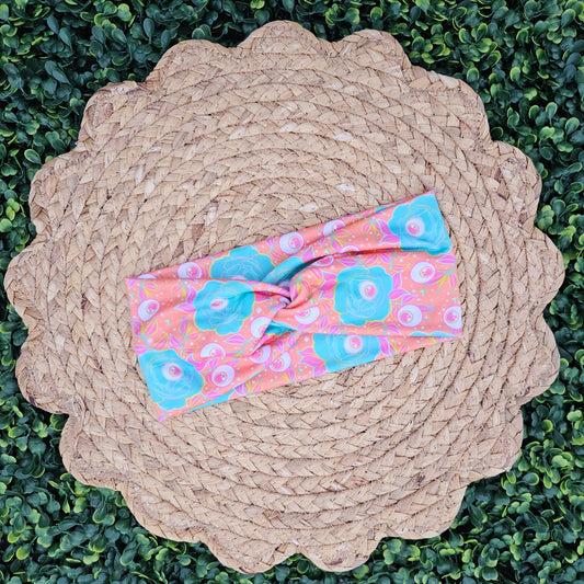 All Seeing Flowers Twist Headband