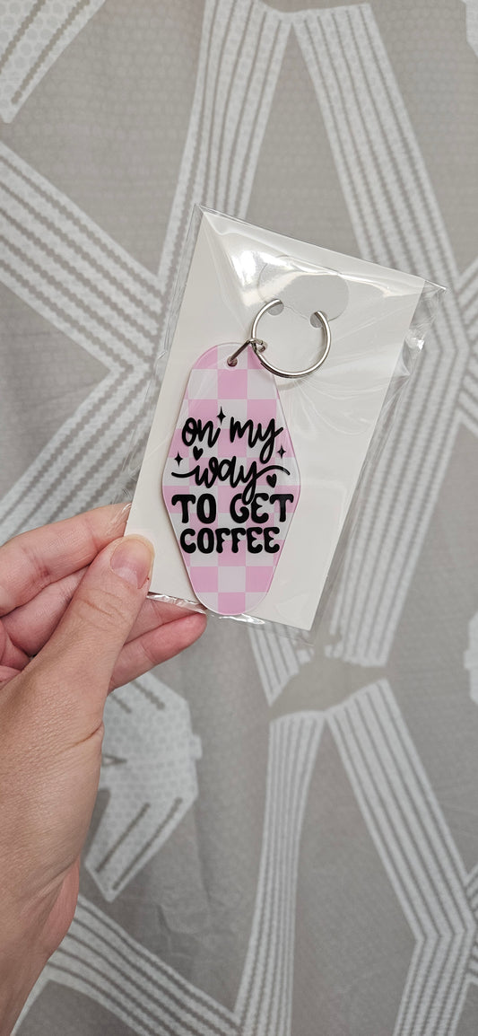 On my way to get coffee - Motel Keychain