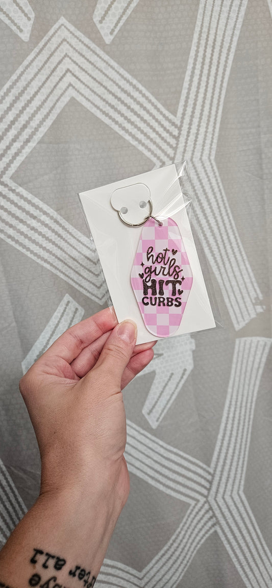Hot Girls Hit Curbs - Motel Keychain